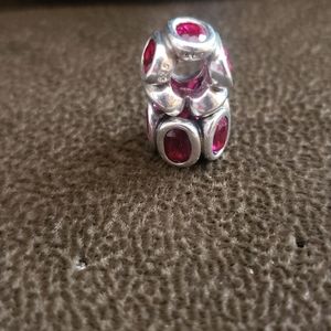 Pandora red oval lights charm